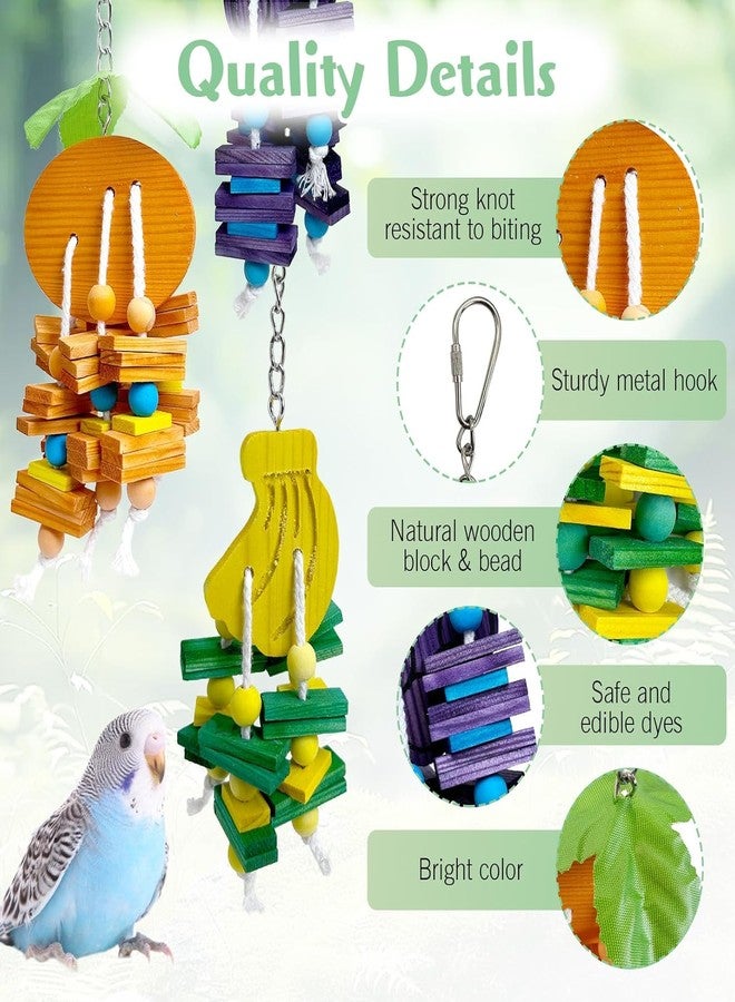 NEXT VOGUE Natural Wood Parrot Toys Set of 6 Pieces for Small to Medium Parrots, Safe and Durable Bird Chew Toys, Fun and Colorful Hanging Accessories for Cage, Non-Toxic and Eco-Friendly Avian Toys - Image 2